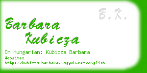 barbara kubicza business card